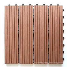 3D Wood Look Design Engineered Flooring Plastic Base Water Resistant WPC Wood Plastic Composite Tile Garden Outdoor Decking Tile